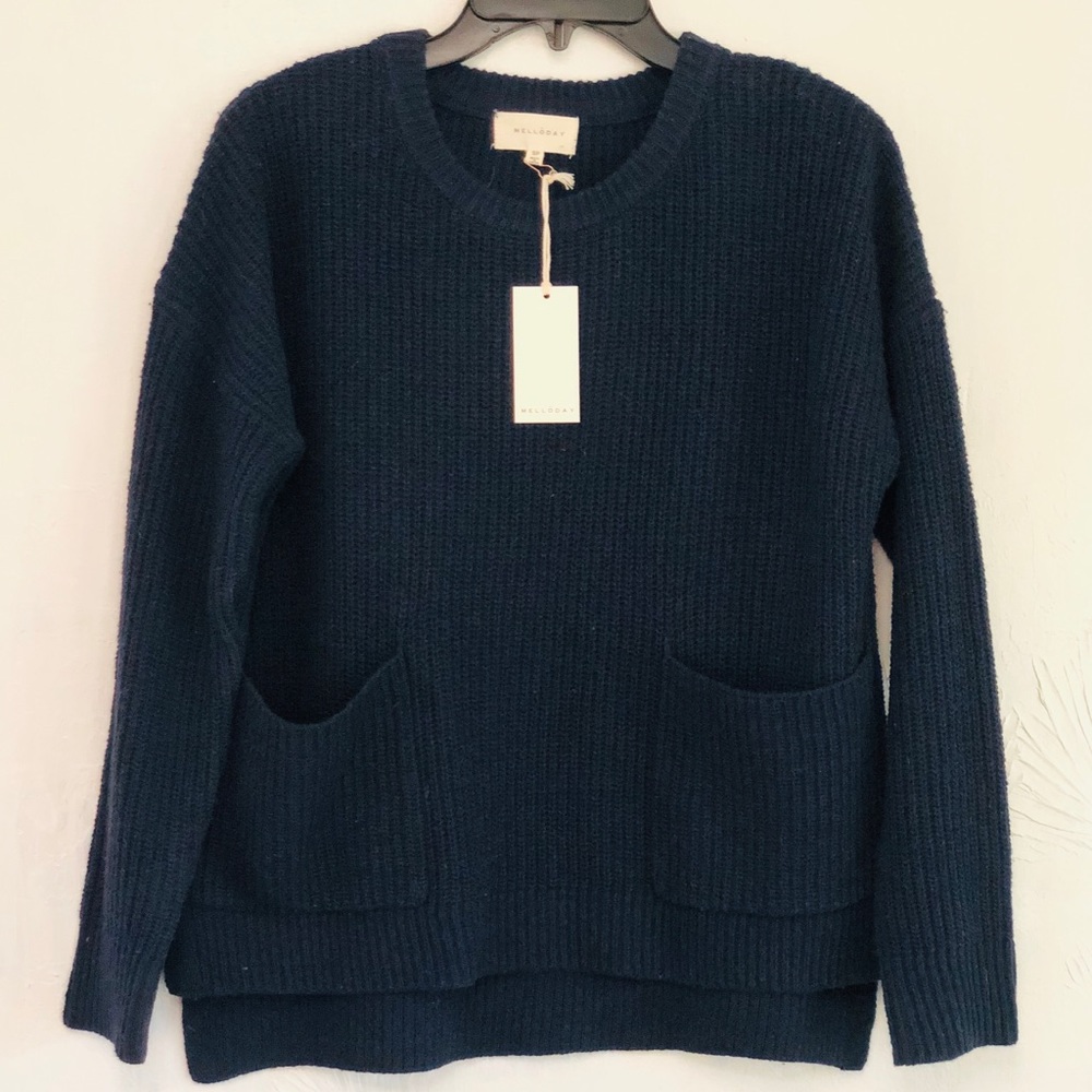 Melloday Blue Wool Blend Sweater - Womens S - USED